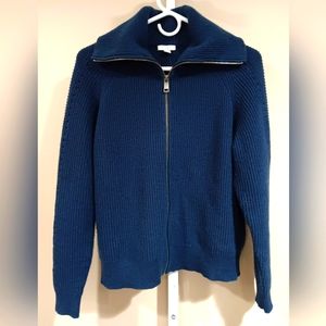 J. Jill Women's (Size XS) Blue Zip Down Sweater